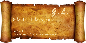 Göbl Líviusz névjegykártya